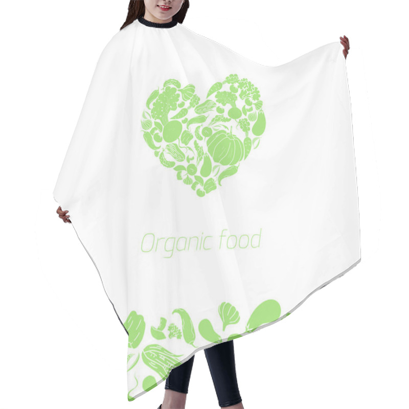 Personality  Heart Organic Vegetables Food Vector Hair Cutting Cape