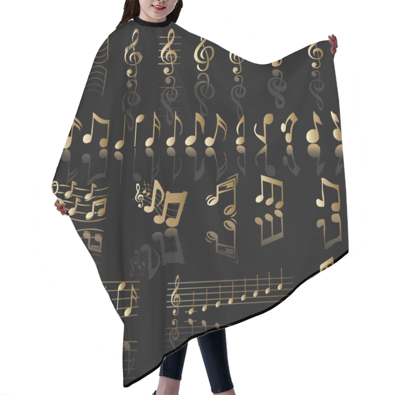 Personality  Background With Music Notes Hair Cutting Cape