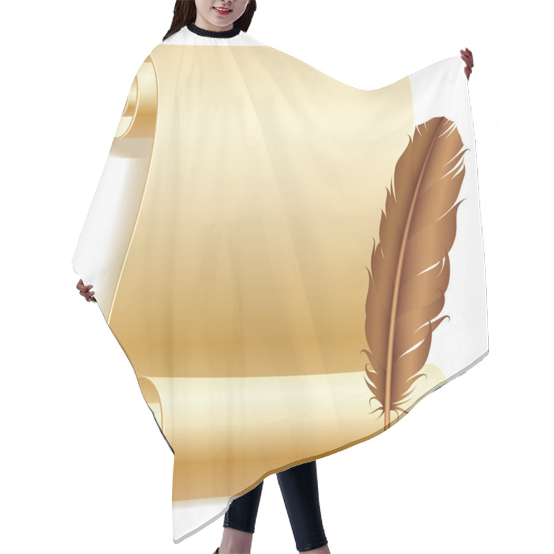 Personality  Paper And Feather. Hair Cutting Cape