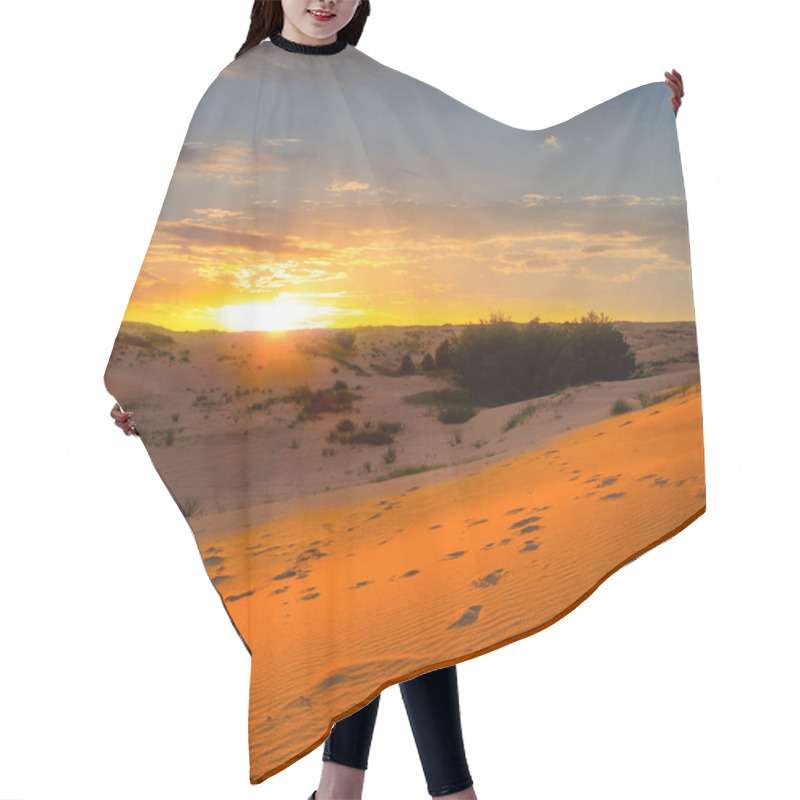 Personality  Dry Sandy Desert At The Sunset Hair Cutting Cape