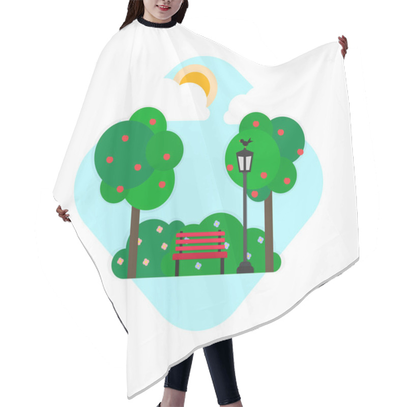 Personality  Flat Park Image With Trees Hair Cutting Cape