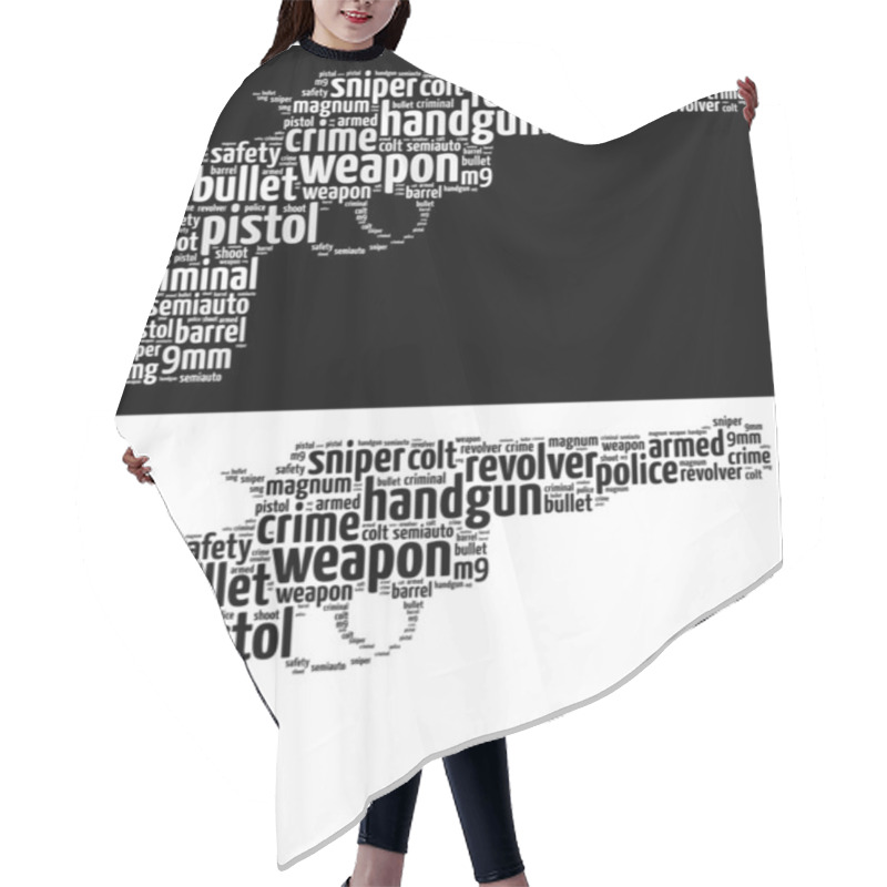 Personality  Gun Graphics Hair Cutting Cape