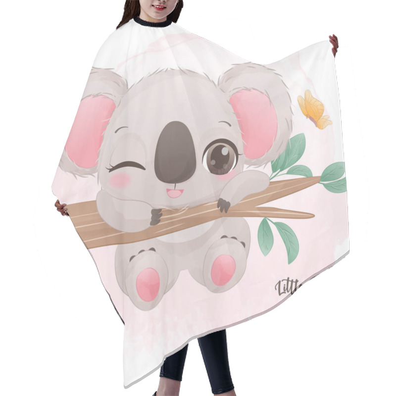 Personality  Adorable Little Koala Illustration Hair Cutting Cape