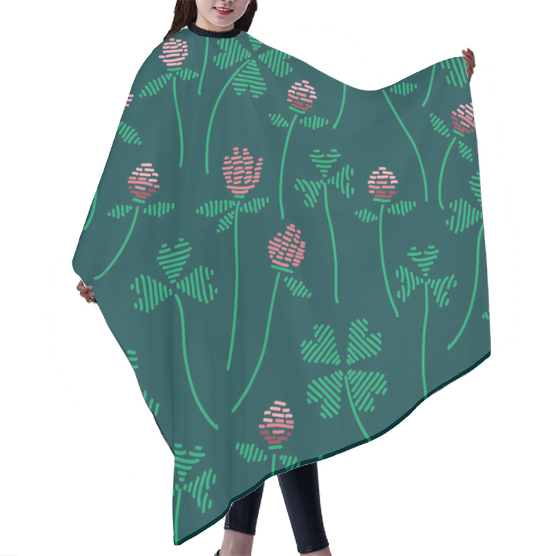 Personality  Knitted Natural Seamless Pattern. Hair Cutting Cape