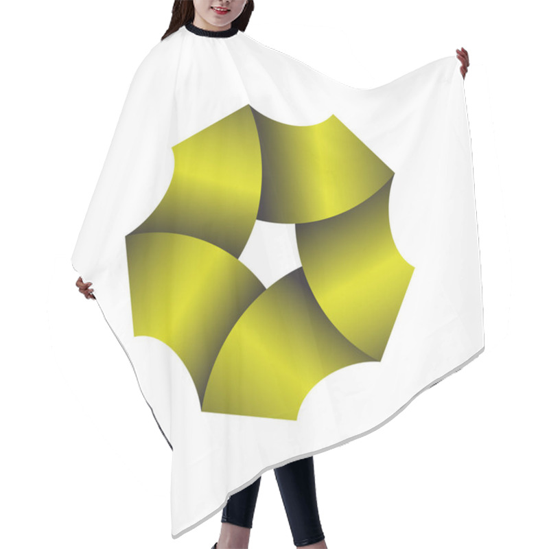 Personality  Abstract Flower With Interlocking Yellow And Gold Petals Hair Cutting Cape