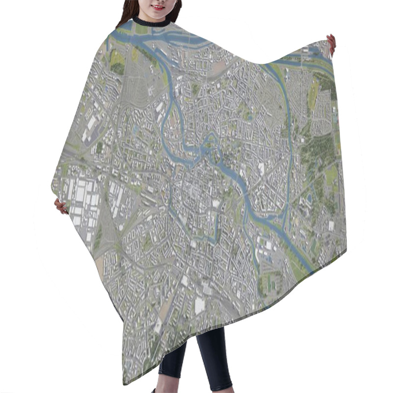 Personality  Wroclaw - 3D City Model Aerial Rendering Hair Cutting Cape