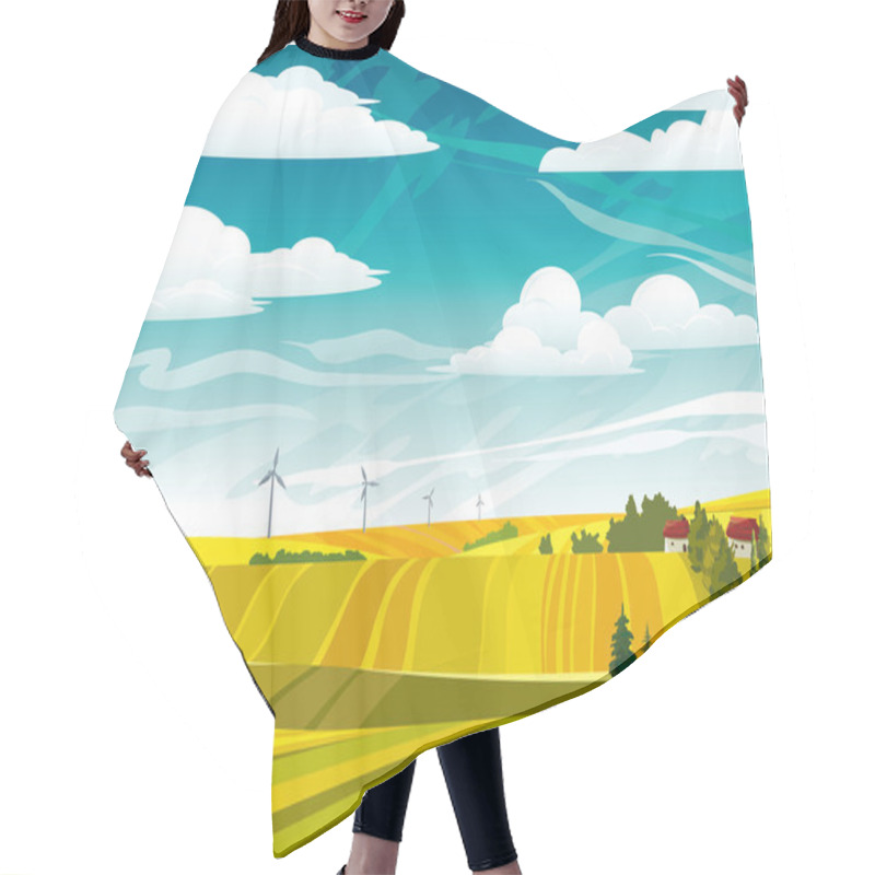 Personality  Landscape With Yellow Meadows Hair Cutting Cape