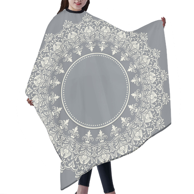 Personality  Vector Ornamental Round Lace With Damask Hair Cutting Cape