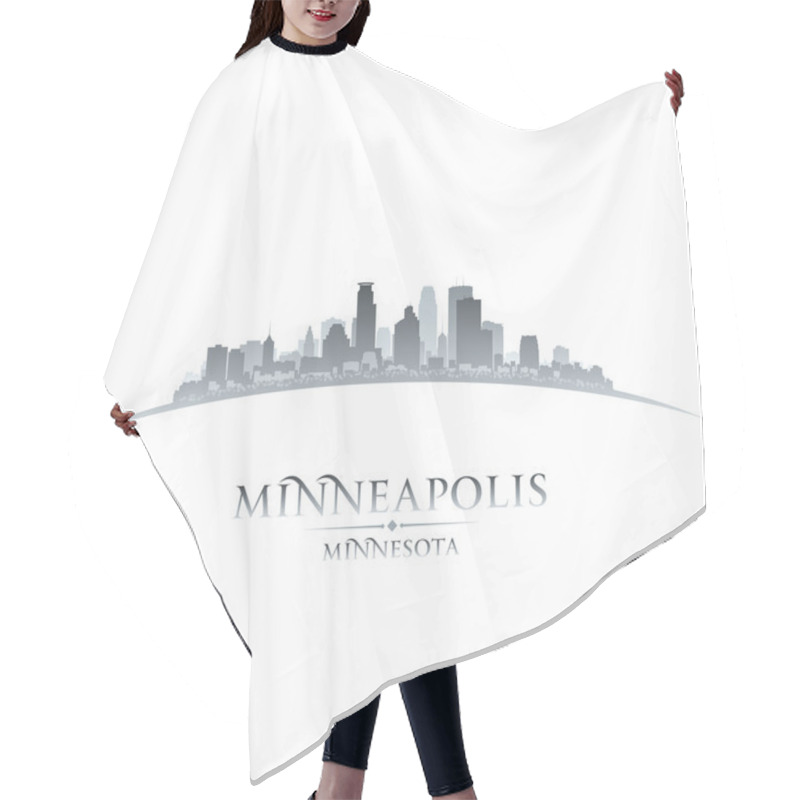 Personality  Minneapolis Minnesota City Skyline Silhouette White Background Hair Cutting Cape