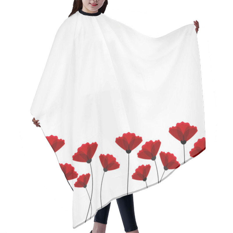 Personality  Abstract  Red Poppy Flowers Hair Cutting Cape