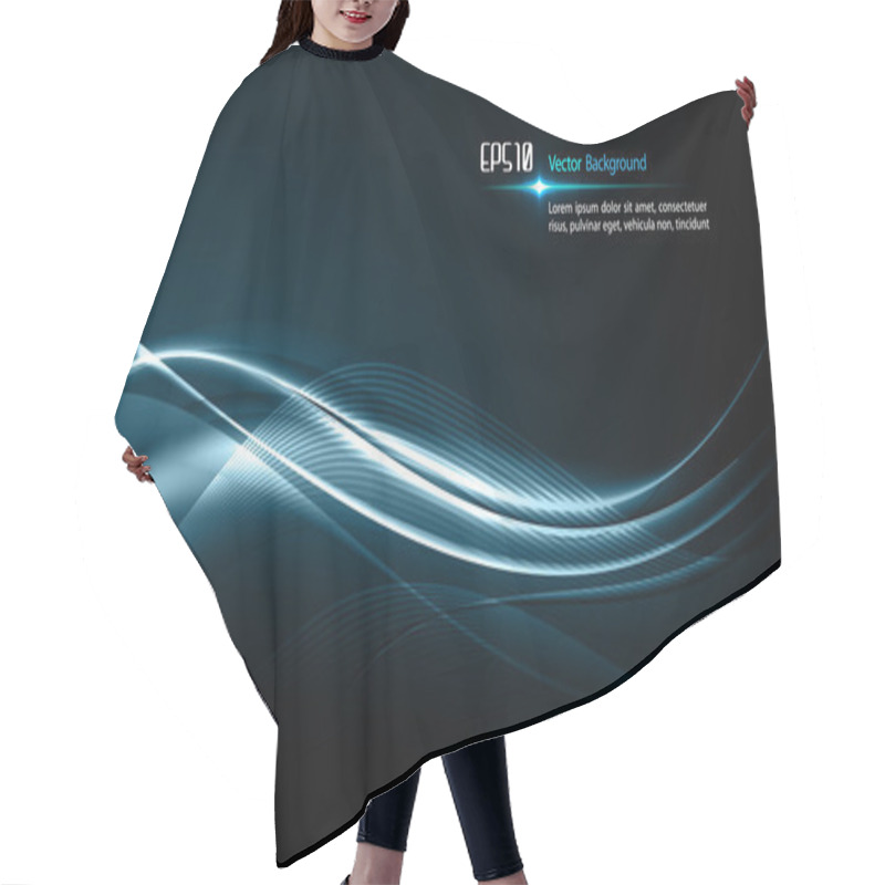 Personality  Smooth Waves | Dark Design Template Hair Cutting Cape