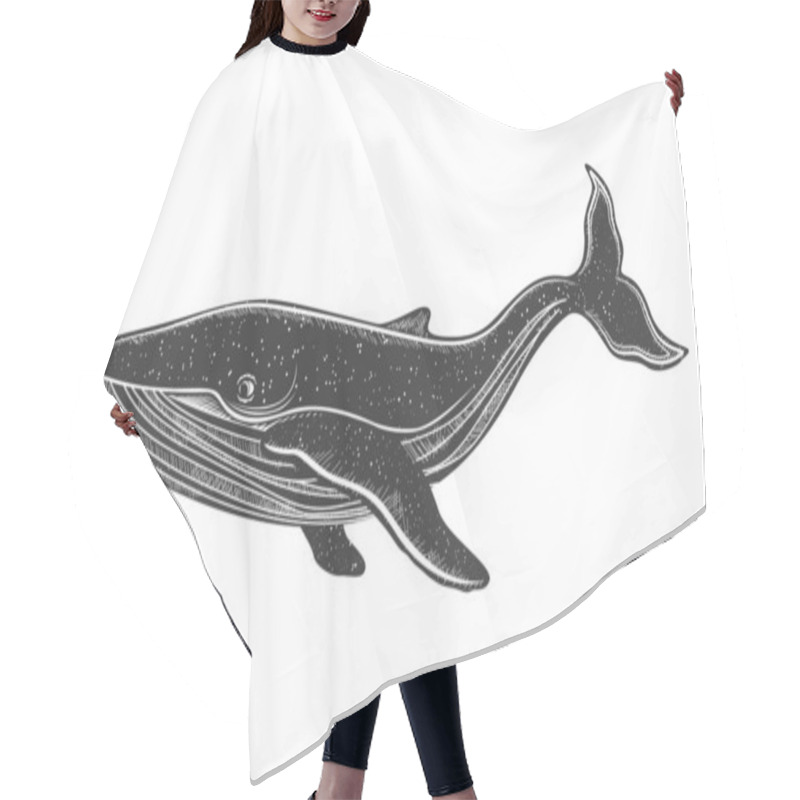 Personality  Whale Vector Illustration Hair Cutting Cape