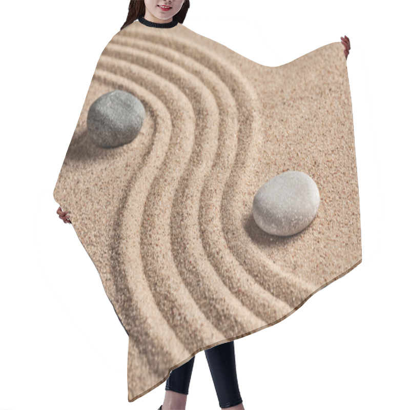 Personality  Japanese Zen Stone Garden Hair Cutting Cape