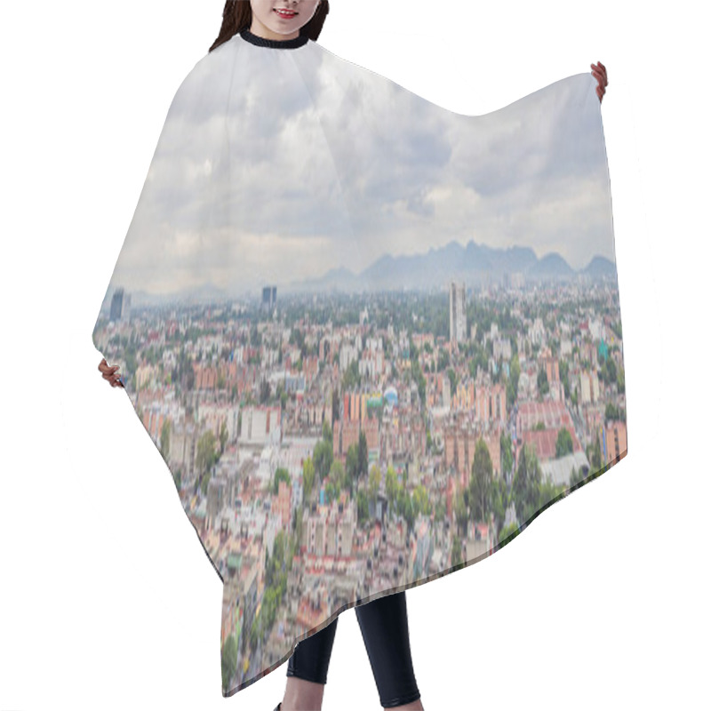 Personality  Panoramic View Of Mexico City From Above, Showcasing The Sprawling Urban Landscape, Iconic Landmarks, And Vibrant Culture. Cityscape, Travel, And Architecture Concept. Hair Cutting Cape