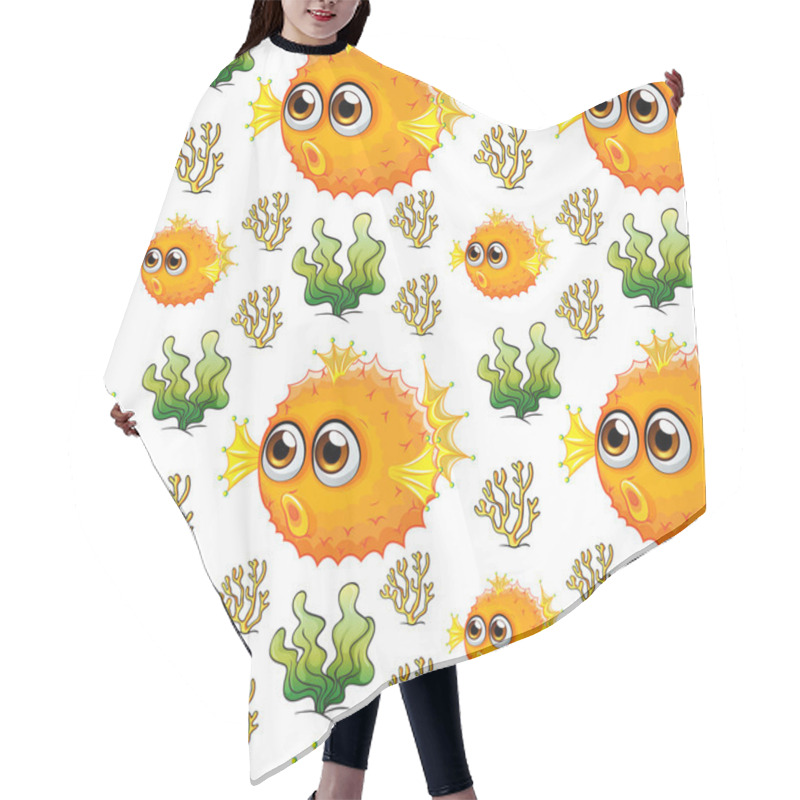 Personality  Seamless Fish Hair Cutting Cape