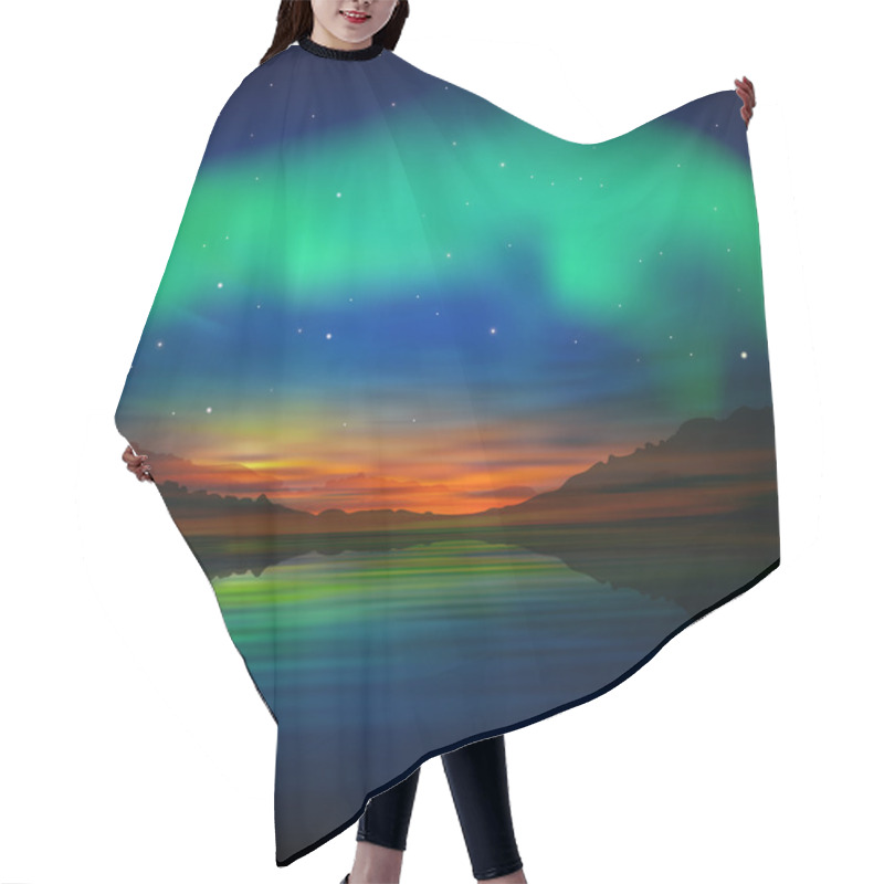 Personality  Abstract Background With Sunset And Mountains Hair Cutting Cape