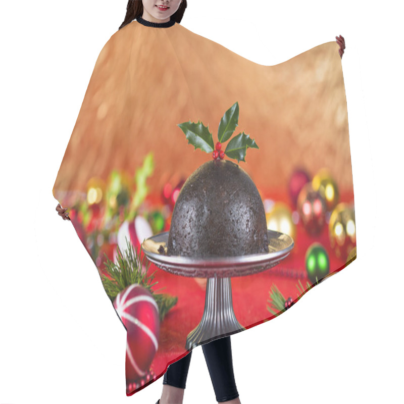 Personality  Christmas Pudding  In Festive Setting Hair Cutting Cape