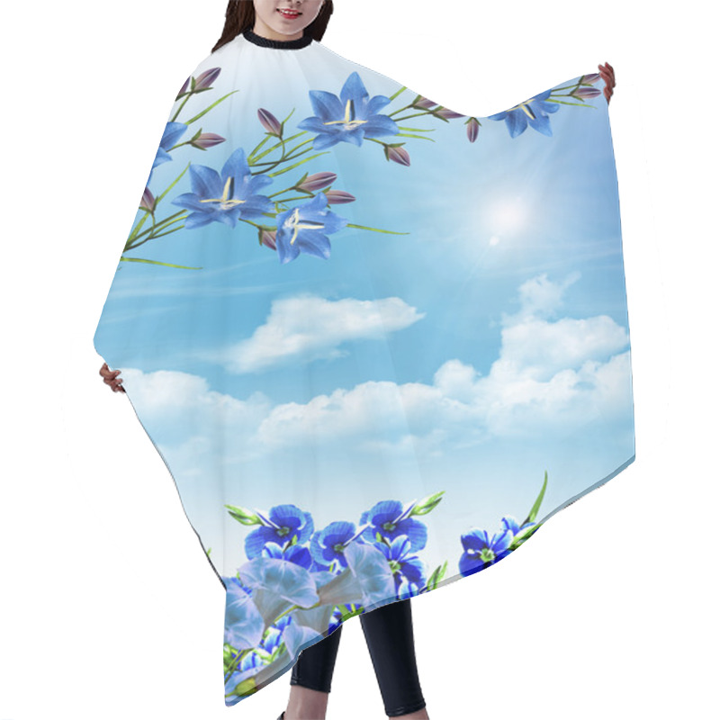 Personality  Summer Landscape. Bell Flower Hair Cutting Cape