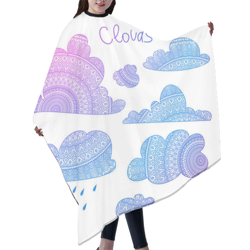 Personality  Hand Drawn Clouds Hair Cutting Cape