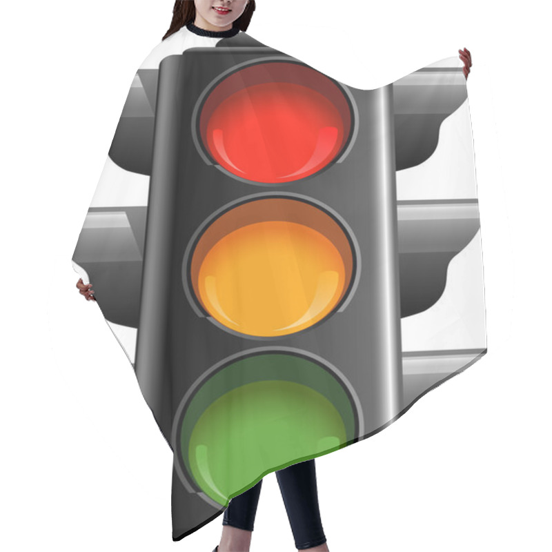 Personality  Traffic Lights Over White. EPS 8, AI, JPEG Hair Cutting Cape