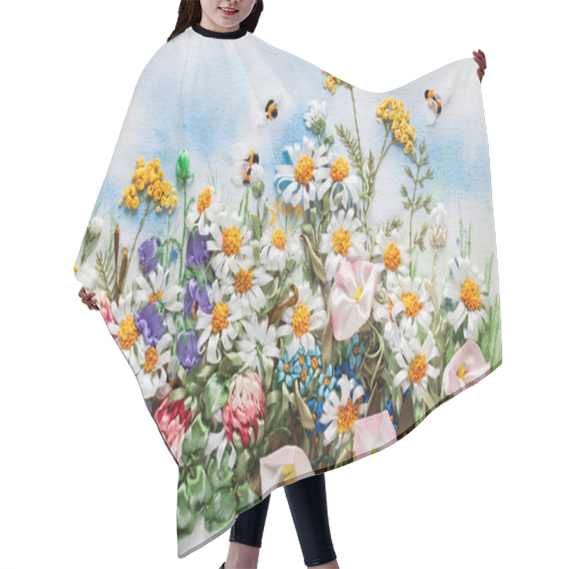 Personality  Summer Meadow With Flowers. Hair Cutting Cape