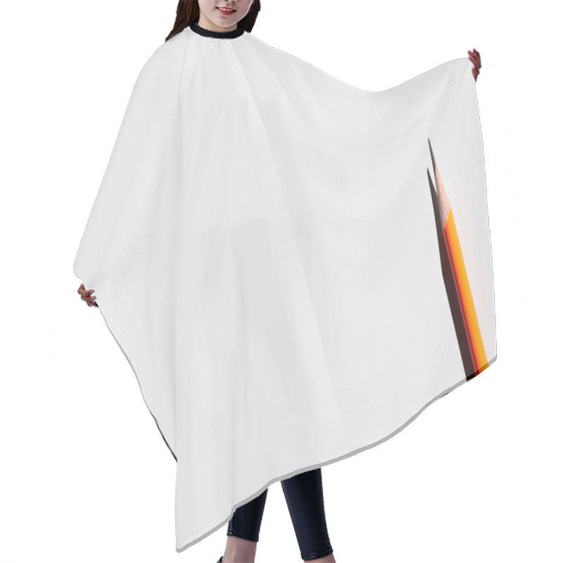 Personality  Top View Of Pencil On White Background, Banner Hair Cutting Cape