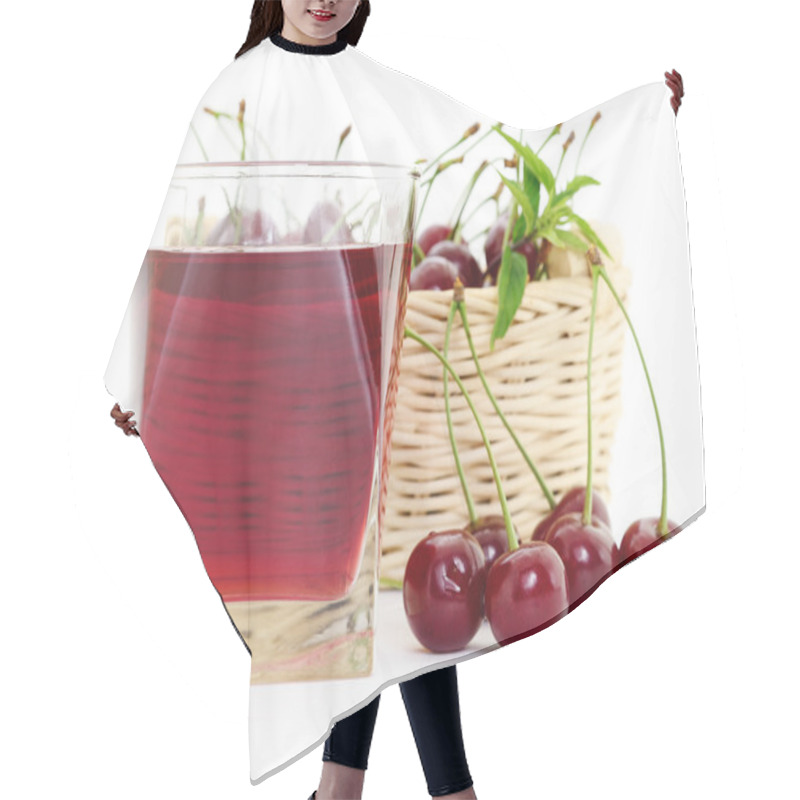 Personality  Cherries And A Glass Of Cherry Juice Hair Cutting Cape