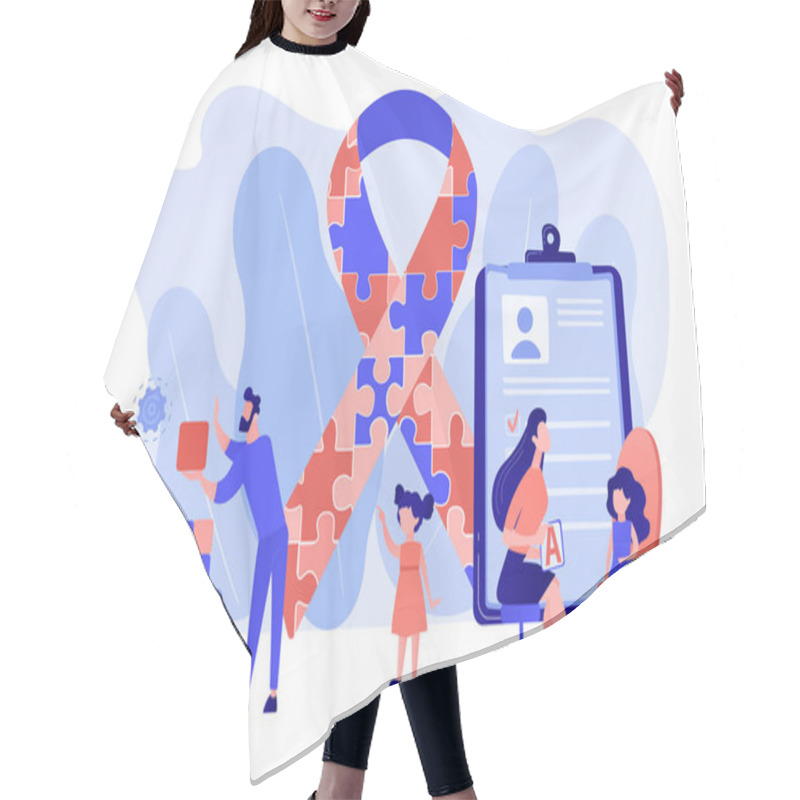 Personality  Autism Therapy Concept Vector Illustration Hair Cutting Cape