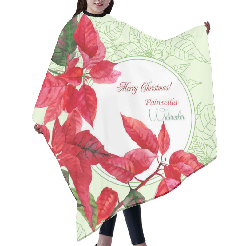 Personality  Background  With Bouquet Of Poinsettia Hair Cutting Cape