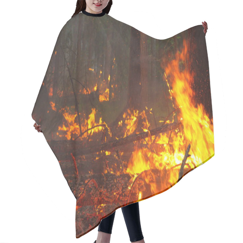 Personality  Trees Burning In A Forest Fire Hair Cutting Cape