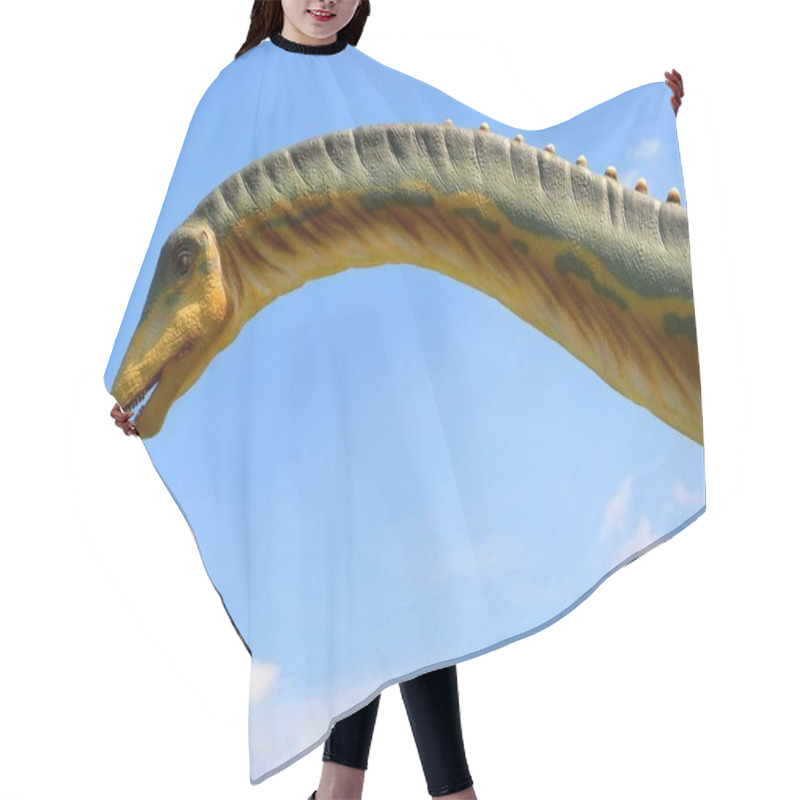 Personality  Dinosaur Diplodok (diplodocus) On The Blue Sky Background Hair Cutting Cape