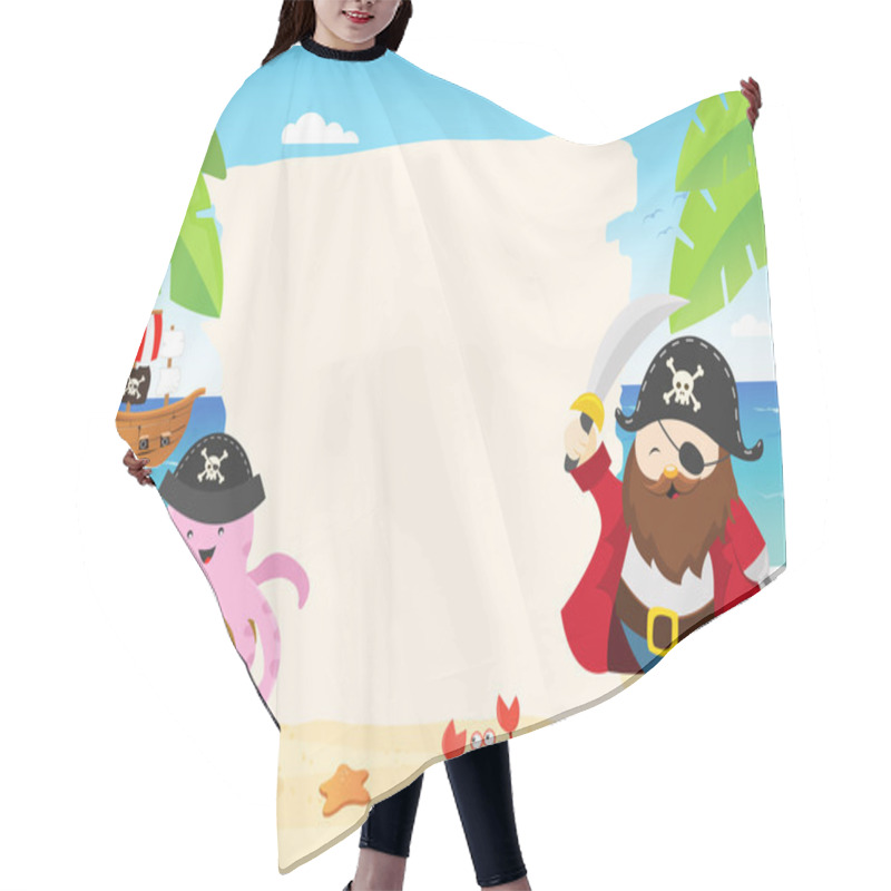 Personality  Pirate Template Illustration Hair Cutting Cape