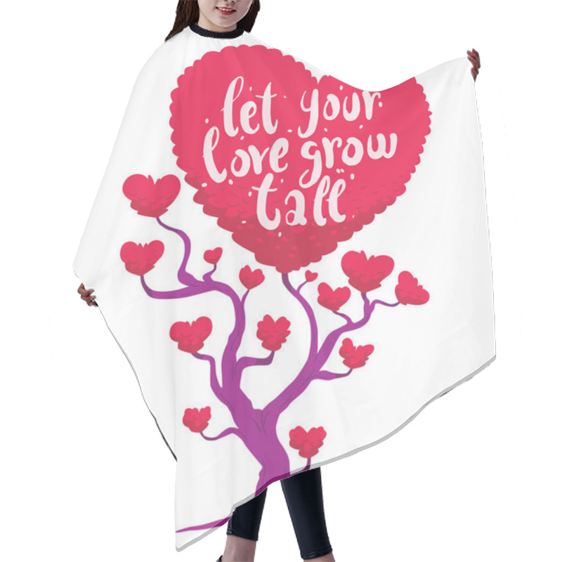 Personality  White Card, Tree In The Form Of Hearts Hair Cutting Cape