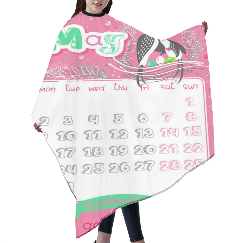 Personality  Calendar Page, May 2016 Hair Cutting Cape