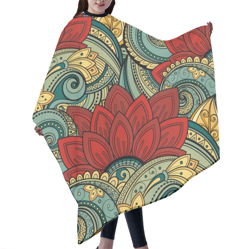 Personality  Seamless Floral Pattern Hair Cutting Cape