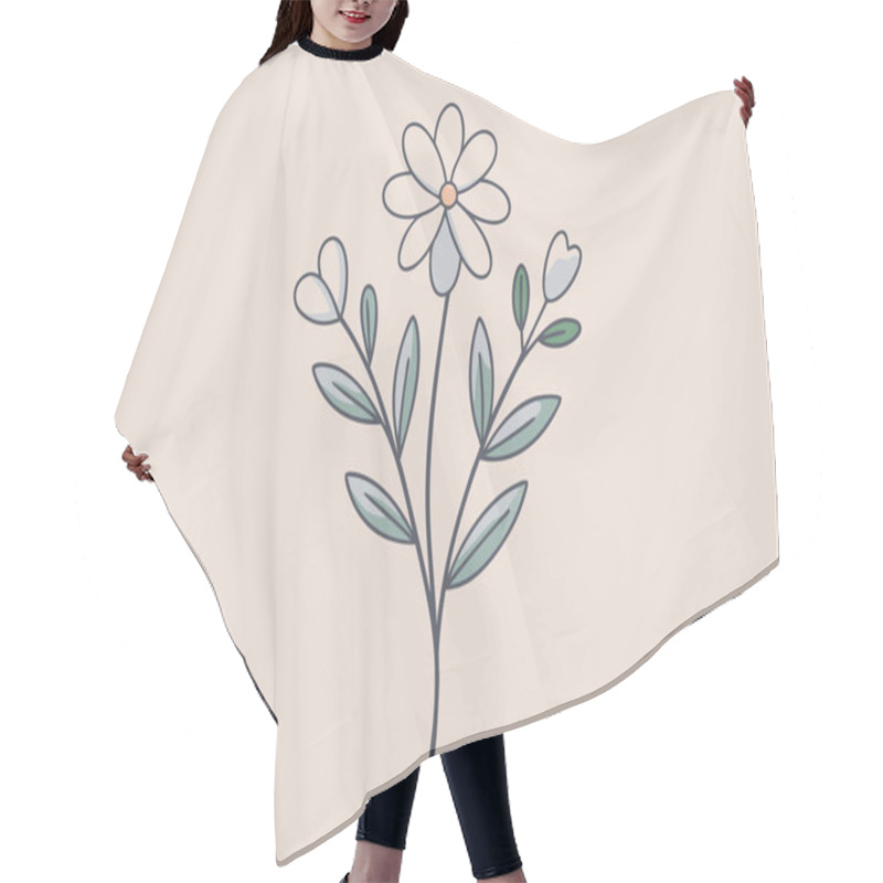 Personality  Minimalist Beautiful Floral Illustration Hair Cutting Cape