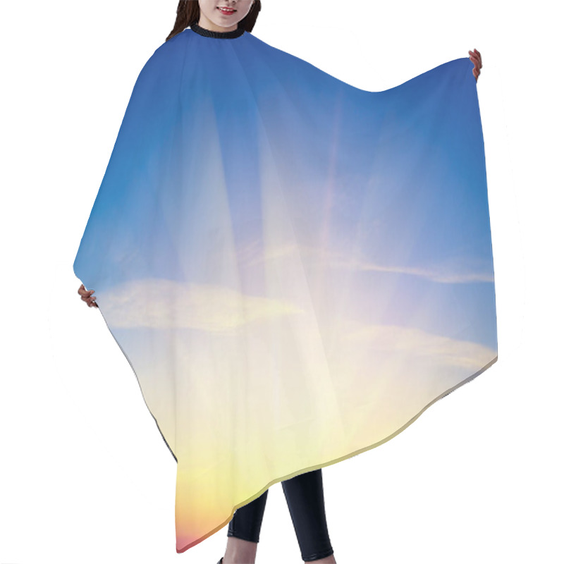 Personality  Sunrise Against Blue Sky And White Clouds Hair Cutting Cape