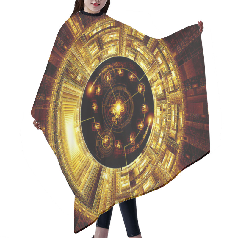 Personality  Abstract Digital World Background Hair Cutting Cape