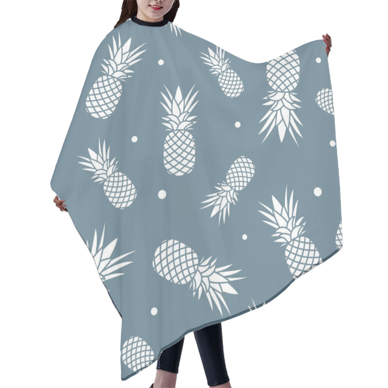 Personality  Seamless Pattern With Pineapples. Tropical Fruit. Summer Background. Hair Cutting Cape