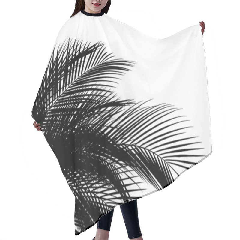 Personality  Silhouette Of Beautiful Palm Leaves On White Background Hair Cutting Cape