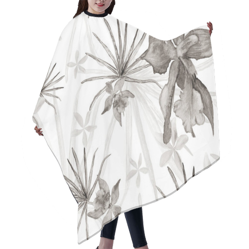 Personality  Orchid Seamless Pattern. Hair Cutting Cape