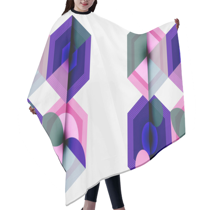 Personality  Hexagons Design Geometric Abstract Background Hair Cutting Cape