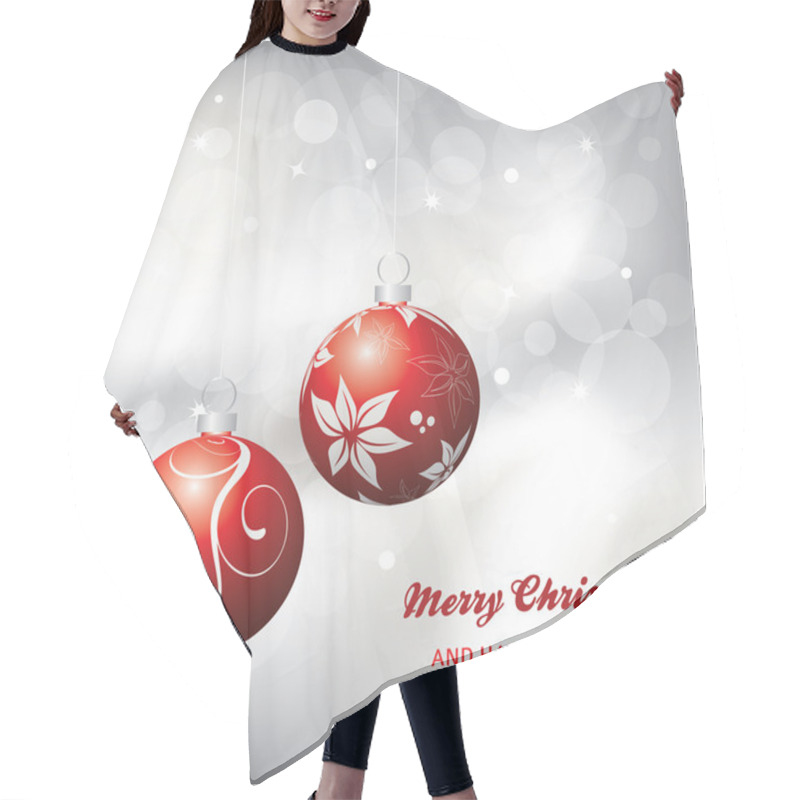 Personality  Christmas Card Background, Red And Silver Hair Cutting Cape