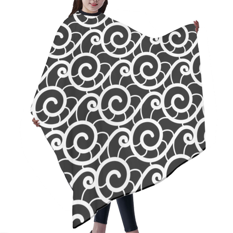 Personality  Black And White Lace Pattern Hair Cutting Cape