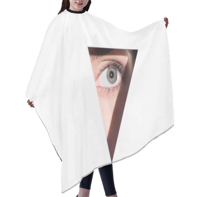 Personality  Woman Looking Out Of Hole Hair Cutting Cape