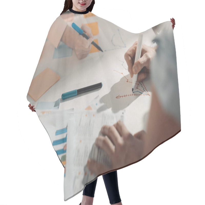 Personality  Business People Working With Graphs  Hair Cutting Cape