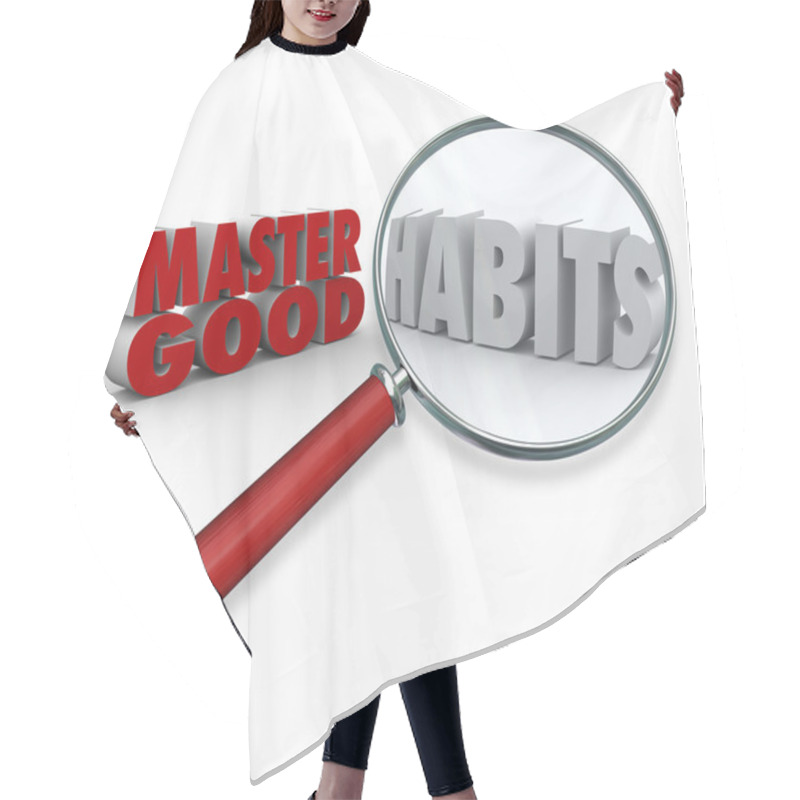 Personality  Master Good Habits Words 3d Magnifying Glass Hair Cutting Cape