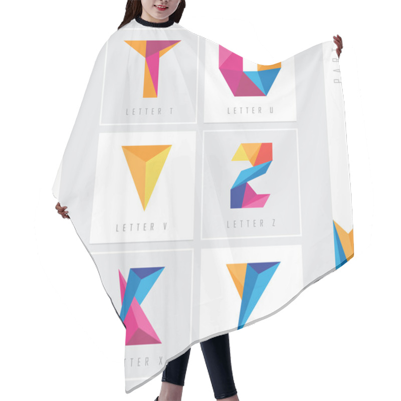 Personality  Low Polygon Alphabet Letters Hair Cutting Cape