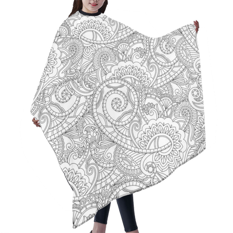 Personality  Monochrome Paisley Pattern. Seamless Background Hair Cutting Cape