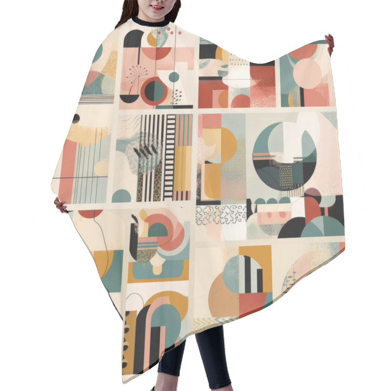 Personality  Modernist Collages That Combine Different Visual Elements. Can Be Used As Wall Decorations. Abstract Illustrations And Patterns, Where The Main Role Is Given To Color. Hair Cutting Cape